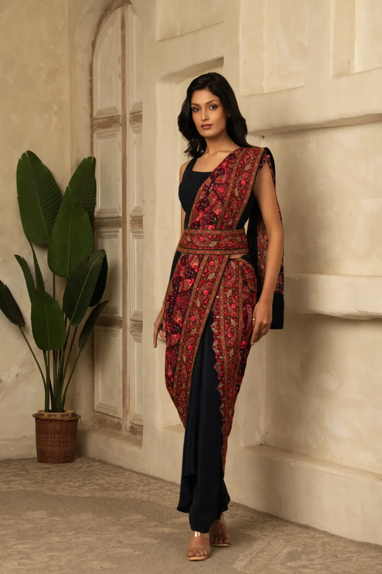 Midnight Blue 5-Piece heavy embroidery Set