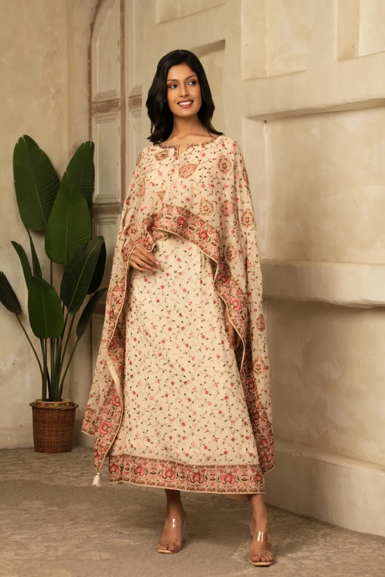 Gardenia White Heavy Embroidered Ensemble
