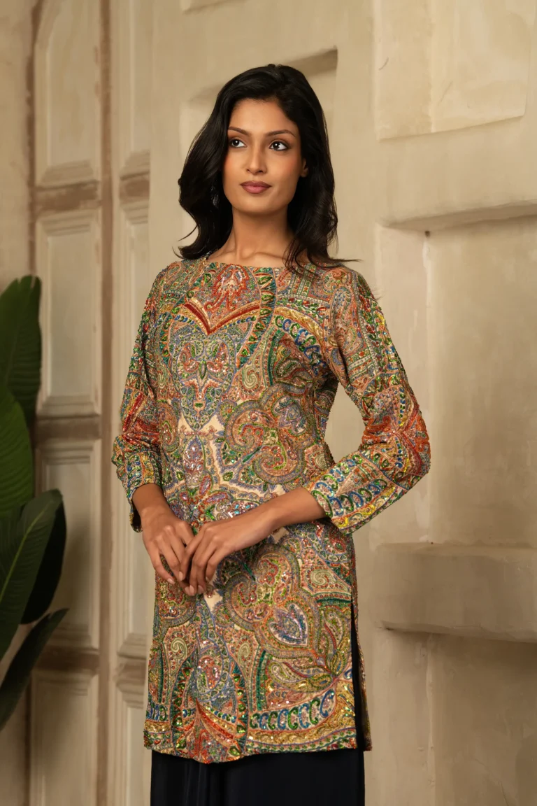 Exquisite Paisley Embroidered Ensemble