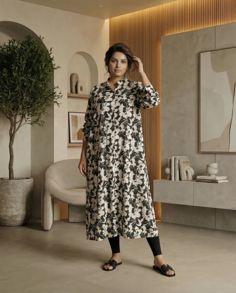 Fluid Form Kaftan Dress